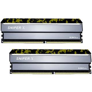 G.SKILL 芝奇 Sniper X 狙击者系列 DDR4 3600MHz 台式机内存 马甲条 数码黄 16GB 8GB*2 F4-3600C19D-16GSXK