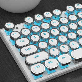 MageGee 机械风暴 朋克版 104键 有线机械键盘 白色 国产青轴 单光