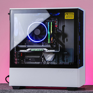 GAMEMAX 游戏帝国 设计师 RGB ATX机箱 半侧透 白色
