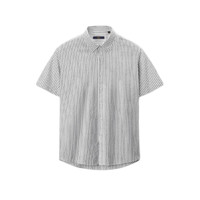 HLA 海澜之家 男士短袖衬衫 HNECD2D025A 浅灰条纹 41