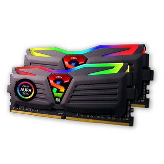 GeIL 金邦 SYNC DDR4 3200MHz RGB 台式机内存 灯条 黑色 16GB 8GB*2 GLS416G3200C16DC