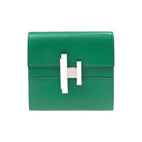 HERMÈS 爱马仕 女士小牛皮零钱包 绿色