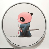本艺术空间 陈万毅 56民族系列作品熊猫画《汉族》直径32cm 高清微喷版画 实木外框