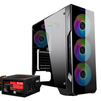 BUBALUS 大水牛 幻月 ATX机箱 半侧透 黑色 含电源 300W