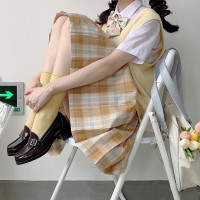 春日制服部 冰点奶酪 jk制服 黄色格裙