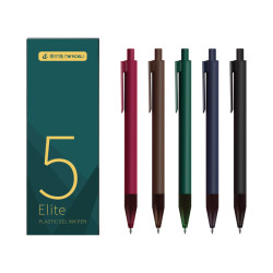 斑马签字笔_德尔施 复古五色斑马签字笔 复古色 5支