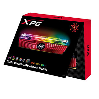 ADATA 威刚 XPG系列 龙耀 D80 DDR4 3000MHz RGB 台式机内存 灯条 红色 16GB 8GB*2