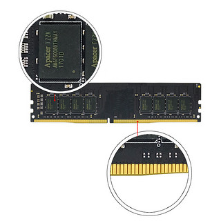 Apacer 宇瞻 DDR4 2400MHz 台式机内存 普条 黑色 8GB