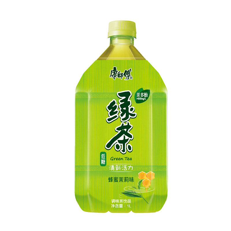 康师傅 绿茶 蜂蜜茉莉味 1l*12瓶 瓶装