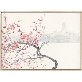 仟象映画 李士运 植物花卉装饰画《花期时时》70x50cm 油画布 浅木色实木框