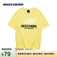 SKECHERS 斯凯奇 Skechers斯凯奇2021年春夏新款休闲印花半袖运动男女上衣短袖T恤L220W168