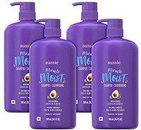 aussie 袋鼠 Aussie Miracle 保湿洗发水，适用于干发，30.4液体盎司/900毫升（4件）