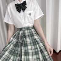 Swallowjk 燕子家的JK校服 森林之光 JK制服 绿色百褶格裙