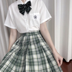 Swallowjk 燕子家的JK校服 森林之光 JK制服 绿色百褶格裙