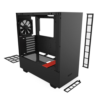 NZXT 恩杰 H510 ATX机箱 半侧透 黑红色
