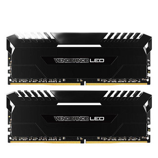 USCORSAIR 美商海盗船 复仇者LPX系列 DDR4 3200MHZ 单色 灯条 台式机内存 黑色 16GB 8GB*2 白灯