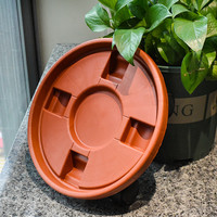 花盆托盘带轮底座滚轮加厚圆形塑料接水盘底盘垫底移动花盘万向轮
