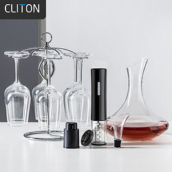 CLITON 红酒杯玻璃杯酒具12件套装 6支高脚杯+1个醒酒器开瓶器