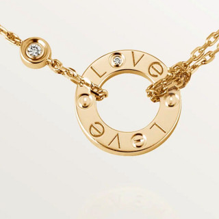 Cartier 卡地亚 love系列 B7224509 字母18K黄金钻石项链 0.03克拉 41cm