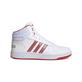 adidas NEO Hoops 2.0 女子休闲运动鞋 FW5695 白/红 42.5