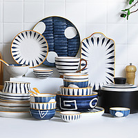 青瑶日式碗碟套装家用创意陶瓷碗盘碗筷餐具套装碗盘碟