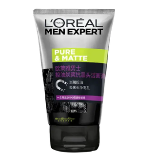 L'OREAL PARIS 巴黎欧莱雅 男士控油炭爽抗黑头洁面膏 100ml*2
