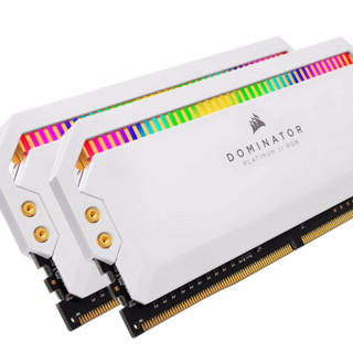 USCORSAIR 美商海盗船 统治者系列 DDR4 3200MHz RGB 台式机内存 灯条 白色 32GB  8GBx2 CMT16GX4M2C3200C16W