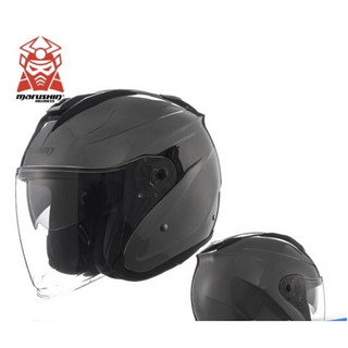 马鲁申 碳纤维四分之三摩托车半盔L11 纯色玻纤-水泥灰
