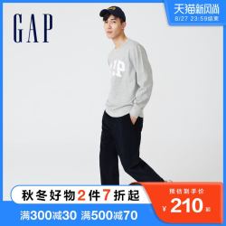 Gap 盖璞 男女装LOGO碳素软磨抓绒卫衣735903 2021秋季新款情侣运动上衣