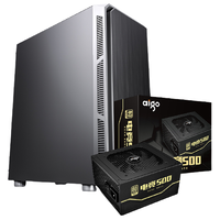 aigo 爱国者 黑曼巴 F1 EATX机箱 非侧透 黑色 含电源 500W