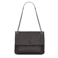 SAINT LAURENT 圣罗兰 NIKI系列 女士中号折叠复古皮革手提包 6331580EN041112 灰白色 中