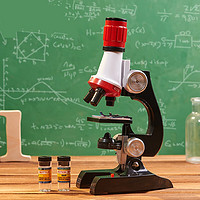 儿童学生显微镜入门高清1200倍中小学生物课实验显微镜科教玩具套装便携节日礼物 显微镜+12片生物标本