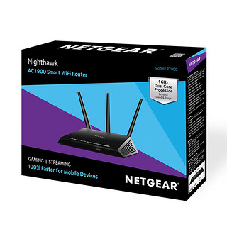 NETGEAR 美国网件 R6900 双频1900M 家用千兆无线路由器 Wi-Fi 5（802.11ac）黑色