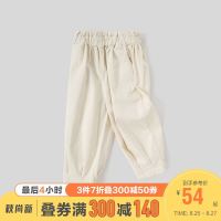 balabala 巴拉巴拉 童装女童裤子外穿春装新款儿童宝宝长裤休闲裤花苞裤 浅卡其5306 110cm