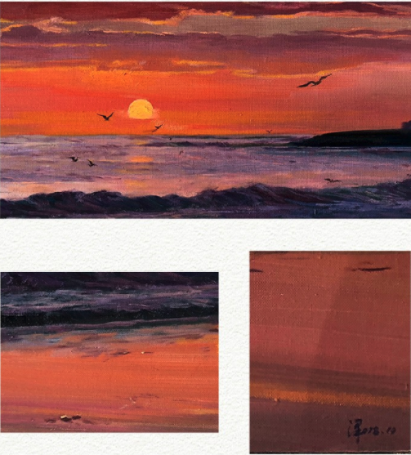 artmorn 墨斗鱼艺术 纪钧译《夕阳》40×60cm 办公室挂画 客厅装饰画