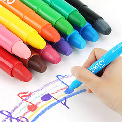 QZM 巧之木 儿童水彩笔可水洗画笔 蜡笔（12色12支）