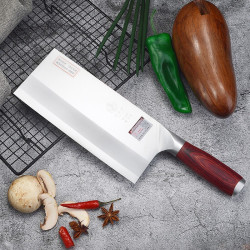 dengskinfe邓家刀重庆大足不锈钢锻打菜刀冲坯彩木桑刀2csd1024