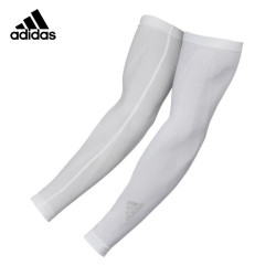 adidas 阿迪达斯 护臂冰袖防晒袖套防紫外线男女透气护肘篮球跑步骑行户外运动臂袖白色S/M ADSL-13023WH