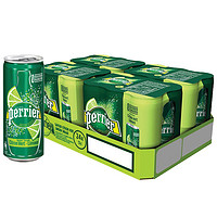 perrier 巴黎水 Perrier）天然气泡矿泉水（青柠味）330ml*24罐/箱 法国进口