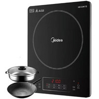 Midea 美的 电磁炉C21-Simple101触控式微晶面板 8档火力大线圈 火锅家用智能（赠汤锅 炒锅）