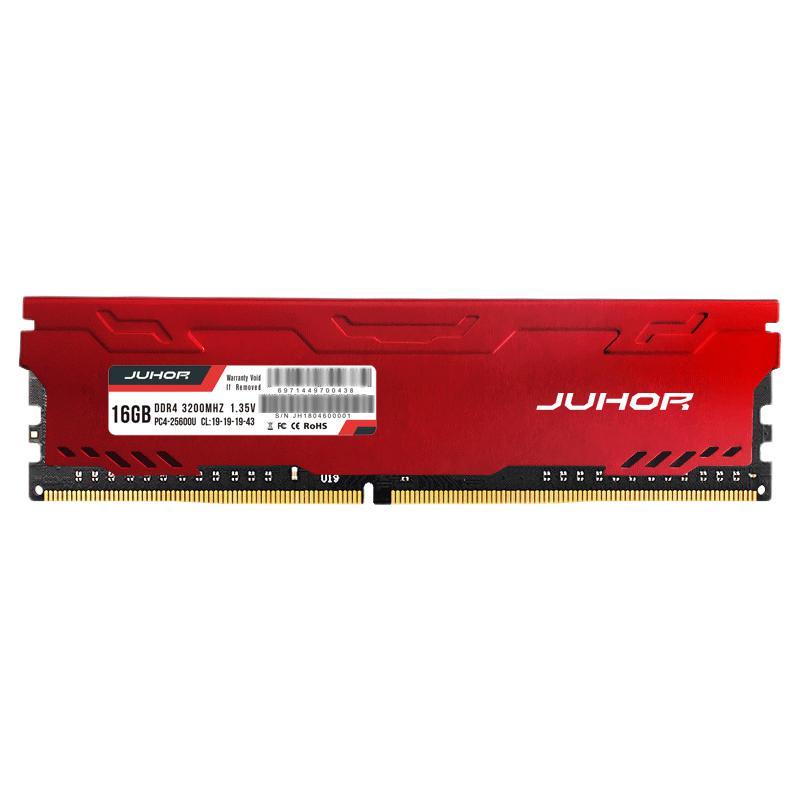 JUHOR 玖合 星辰系列 DDR4 3200MHz 台式机内存 马甲条 红色 16GB