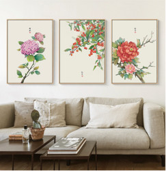 海龙红 冯霏 植物花语系列《牡丹》43×60cm 日式文艺小清新 装饰画