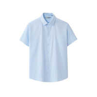 HLA 海澜之家 女士短袖衬衫 HNCBD2D013A 浅蓝斜纹 39