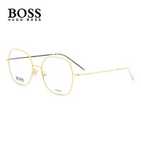雨果博斯（HUGO BOSS）眼镜架 男士方框眼镜架复古时尚全框钛合金眼镜框可配近视镜1283 Y3R-52/金色