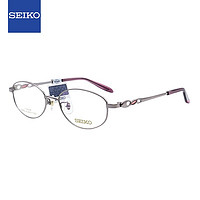 精工SEIKO 全框钛轻型眼镜架休闲眼镜框女款近视眼镜框HC2021 38 51mm 玫瑰银