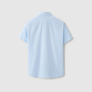 HLA 海澜之家 女士短袖衬衫 HNCBD2D013A 浅蓝斜纹 43