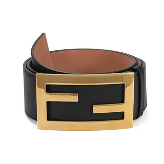 芬迪 FENDI 女士黑色FF钉扣腰带 宽度6cm 黑色8C0612 A5DY F155L 85