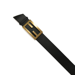 芬迪 FENDI 女士黑色FF钉扣腰带 宽度6cm 黑色8C0612 A5DY F155L 85