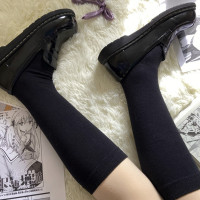 御茶家 jk制服 平纹小腿袜 黑色