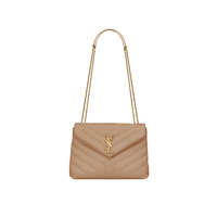 SAINT LAURENT 圣罗兰 LOULOU系列 女士牛皮革单肩包 494699DV7272721 暗米色 小号